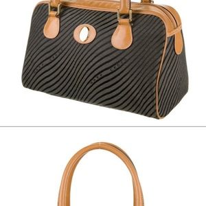 Mark Cross Vintage Leather Trimmed Top Handle Bag Designer 🎁🎁 Vintage